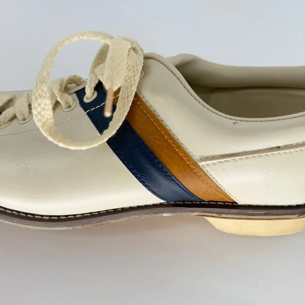 Vintage Striker Split Toe Bone Bowling Shoes Mens Size 9.5 Rockabilly Steampunk